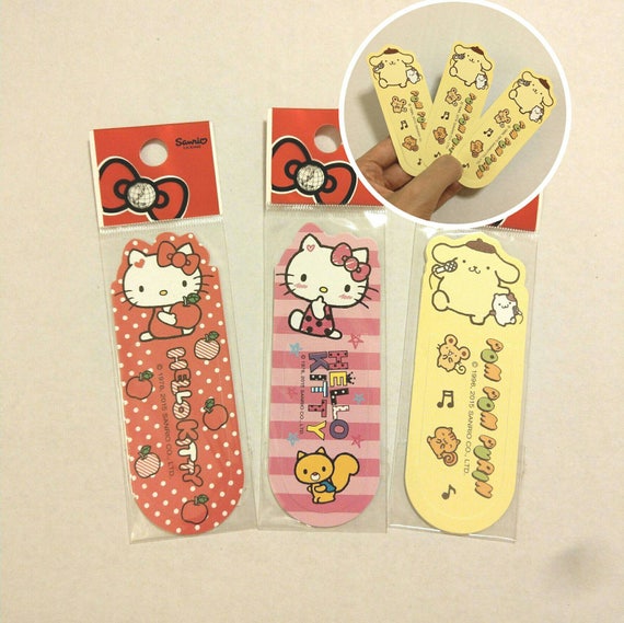 Set of 3 Hello Kitty Bookmark Pompompurin Bookmark Kawaii