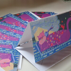 Cartes Chat sur un radeau