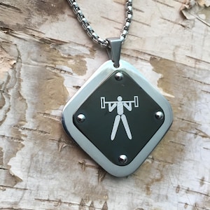 Gym Jewelry, Dumbbell necklace, Fitness jewelry, Exercise jewelry, Weightlifting necklace, Athlete pendant, men&#39;s jewelry, be strong