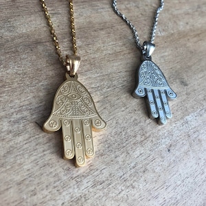 Hamsa hand necklace, evil eye necklace, Protection pendant,Hand of Fatima, Jewish necklace, Bat Mitzvah gift, Kabbalah jewelry, gold hamsa