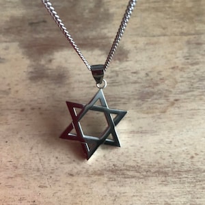 Star of david necklace , Magen david charm, Men's necklace, Religious jewelry, Jewish symbol, Bar mitzva, Israeli jewelry