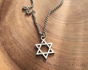 Star of david necklace , Magen david jewelry, Men's necklace, Bat Mitzvah necklace, Jewish symbol, Bar mitzva, Israeli jewelry, Jewish star