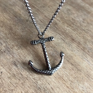 Men&#39;s Anchor necklace, Anchor jewelry, Sea necklace, Nautical pendant , Beach jewelry, surfer gift , Sailor necklace, men&#39;s jewelry