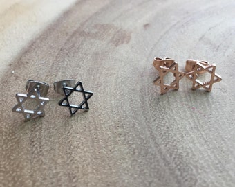 Star of david Jewelry, magen david earrings, jewish star, jewish symbol, Hanukkah gift, Bat Mitzvah gift, stud earrings, hamsa, israel
