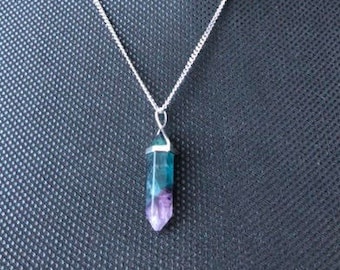 Crystal necklace, Fluorite necklace, healing crystal necklace, Chakra necklace, metaphysical crystal, protection stone, stone necklace