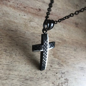 Black Cross charm, cross pendant, Crucifix necklace, Bridesmaids gift, Christian Jewelry, Religious jewelry, dainty cross, rosary