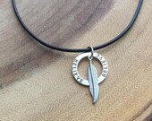 Boho necklace, Feather charm, feather necklace, Gift for him, Gift for her, viking pendant, Indian jewelry, Native american, dainty feather