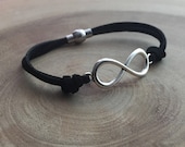 Infinity bracelet, Friendship jewelry, Boho bracelet, gift under 20, Eternity jewelry, Karma jewelry , Suede bracelet, bridesmaid gift