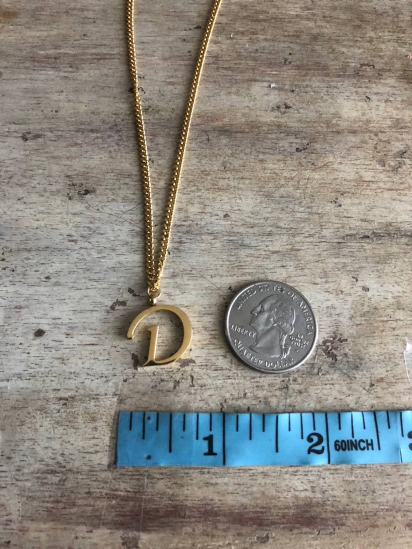 Gold Monogram Necklace Letter E Name Necklace Letter Etsy