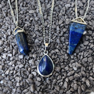 Lapis lazuli necklace, healing crystal pendant, teardrop necklace, lapis lazuli jewelry, gemstone pendant, crystal necklace,  pendant