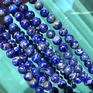 Lapis Lazuli round beads, gemstone, 8mm beads, natural Lapis Lazuli, jewelry making, jewelry findings, DIY jewelry,  gemstones, polished gem