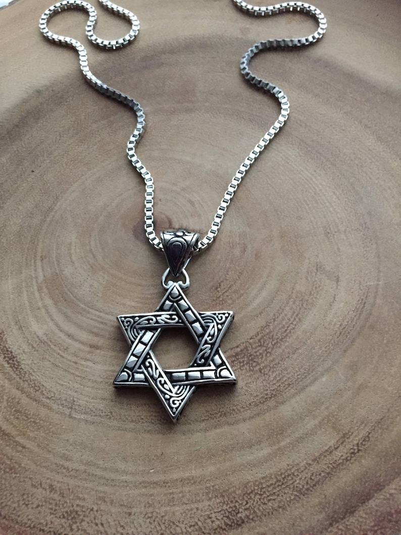 Star of David Necklace Magen David Charm Men's | Etsy Canada