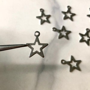 Star charm, tiny star pendant, jewelry making, jewelry findings, charm for necklace, DIY jewelry, bulk order, celestial charm