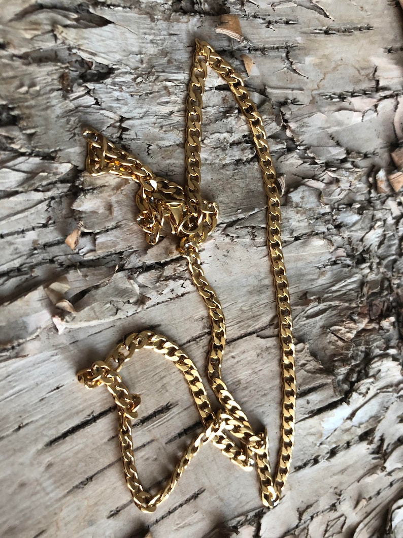 gift for him,gold chain mens jewelry 4 mm chain curb chain mens necklace stainless steel chain Chain for man boho chain for woman