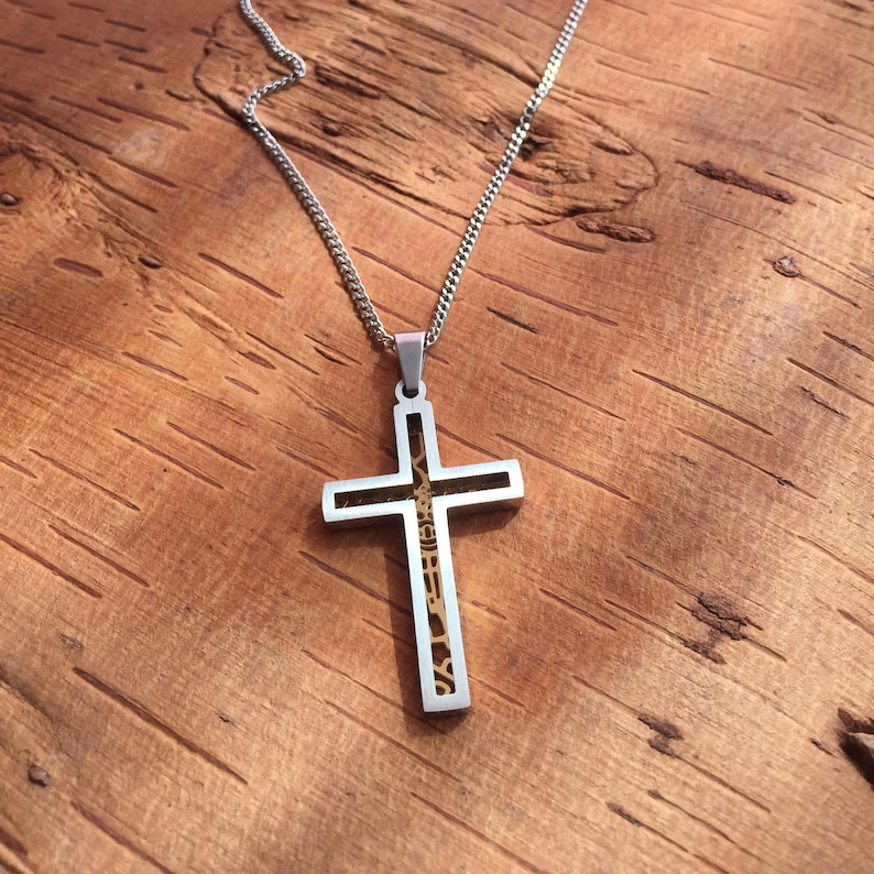 Cross Necklace Double Sided Cross Mens Necklace Cross Etsy Canada