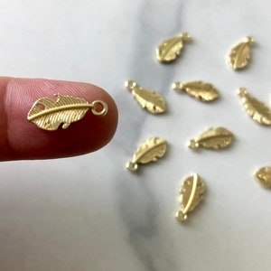 Feather charm, feather tiny charm, jewelry making, jewelry findings, feather pendant, DIY jewelry, bulk order, indian charm, gold feather
