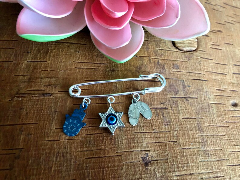 baby evil eye pin baby shower gift magen david baby Stroller pin hamsa jewish baby gift,star of david kabbalah charm Israeli gift
