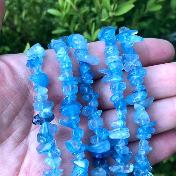 Natural Aquamarine, aquamarine chips, bead strand, natural gemstone, protection crystal, jewelry making, jewelry findings, DIY jewelry, blue