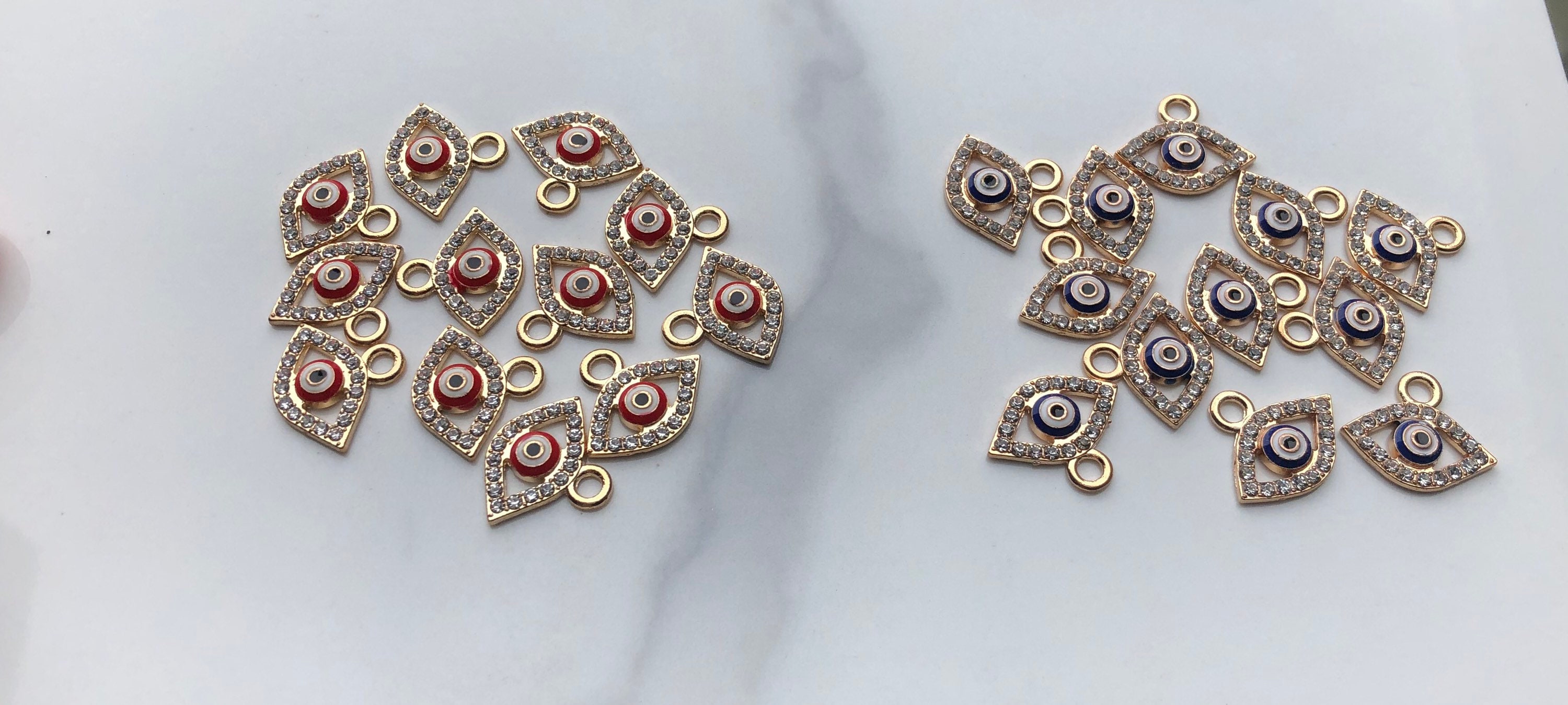 Evil Eye Rhinestone Evil Eye Rhinestone Charm, Crystal Evil Eye Charm, Turkish Evil Eye ...