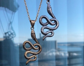 Collar de serpiente, Joyas de serpiente, Colgante de reptil, Joyas góticas, Collar de pitón, Colgante de serpiente, Collar de boa, Joyas para hombres, ouroboros