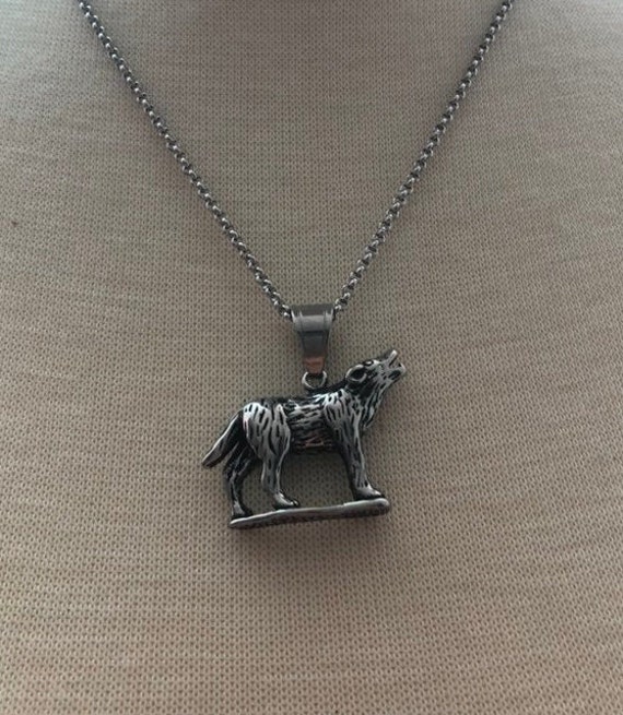 TEAMER – Collana Con Ciondolo Lupo Solitario In Acciaio Inossidabile – Gioiello Gotico Vintage Per Donna – Simbolo Di Forza E Indipendenza - 3