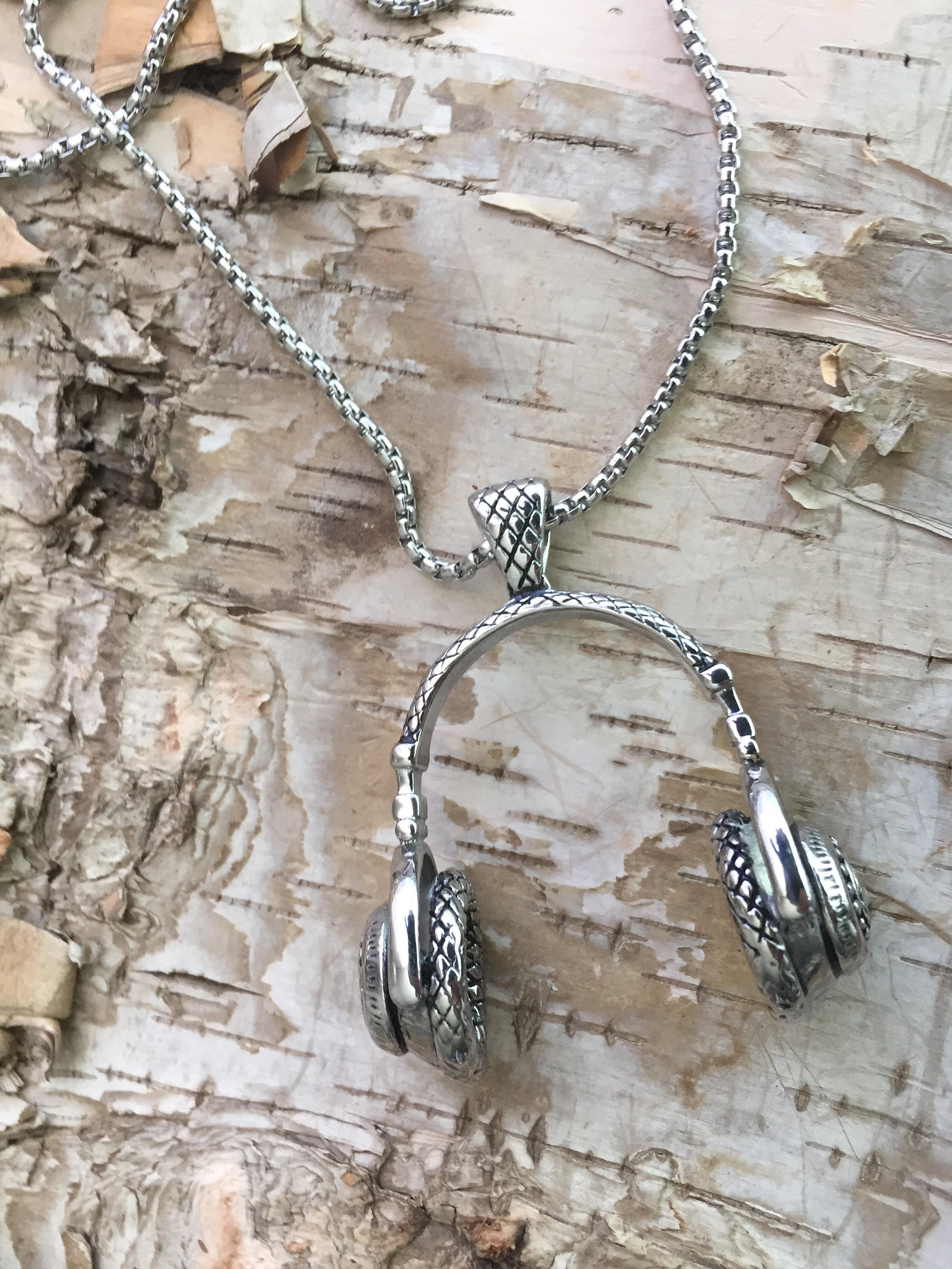 DJ headset necklace music necklace headphone pendant Etsy