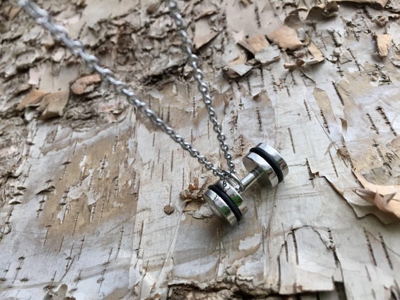 Gym Jewelry Dumbbell Necklace Strong Jewelry Exercise Jewelry