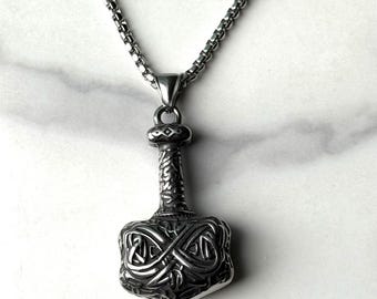 Thor hammer, gift for him, Mjolnir, jewelry, Viking pendant, mens jewelry, military necklace, Warrior
