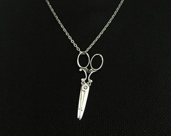 Scissors pendant, scissors necklace, Hairdresser jewelry, Tailor necklace, Hair stylist gift, scissors charm, Personalized necklace