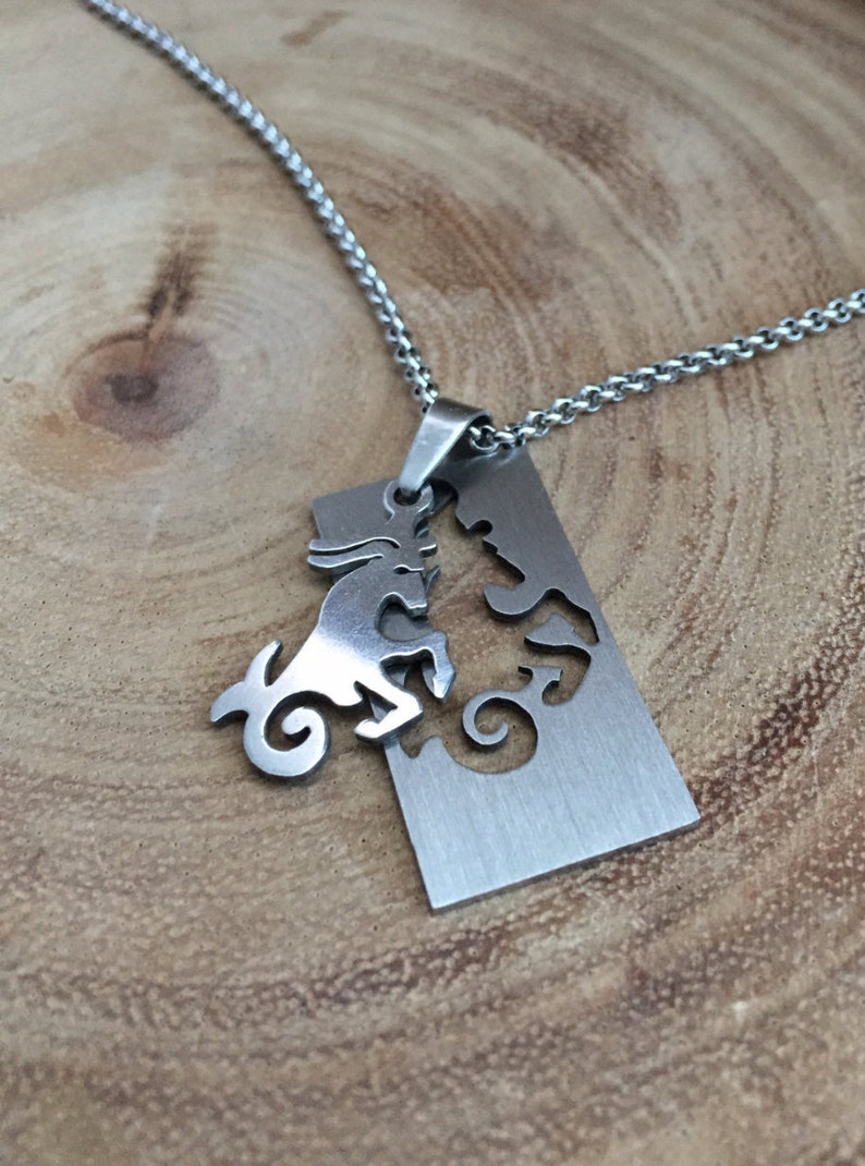 Capricorn necklace, zodiac jewelry, Astrology pendant, January birthday, December birthday, Capricorn pendant image 3