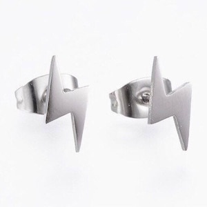 Bolt earrings, lightning  bolt, minimalist Jewelry, geometric jewelry, biker chic earrings, bridesmaid gift, dainty earrings, thunderbolt