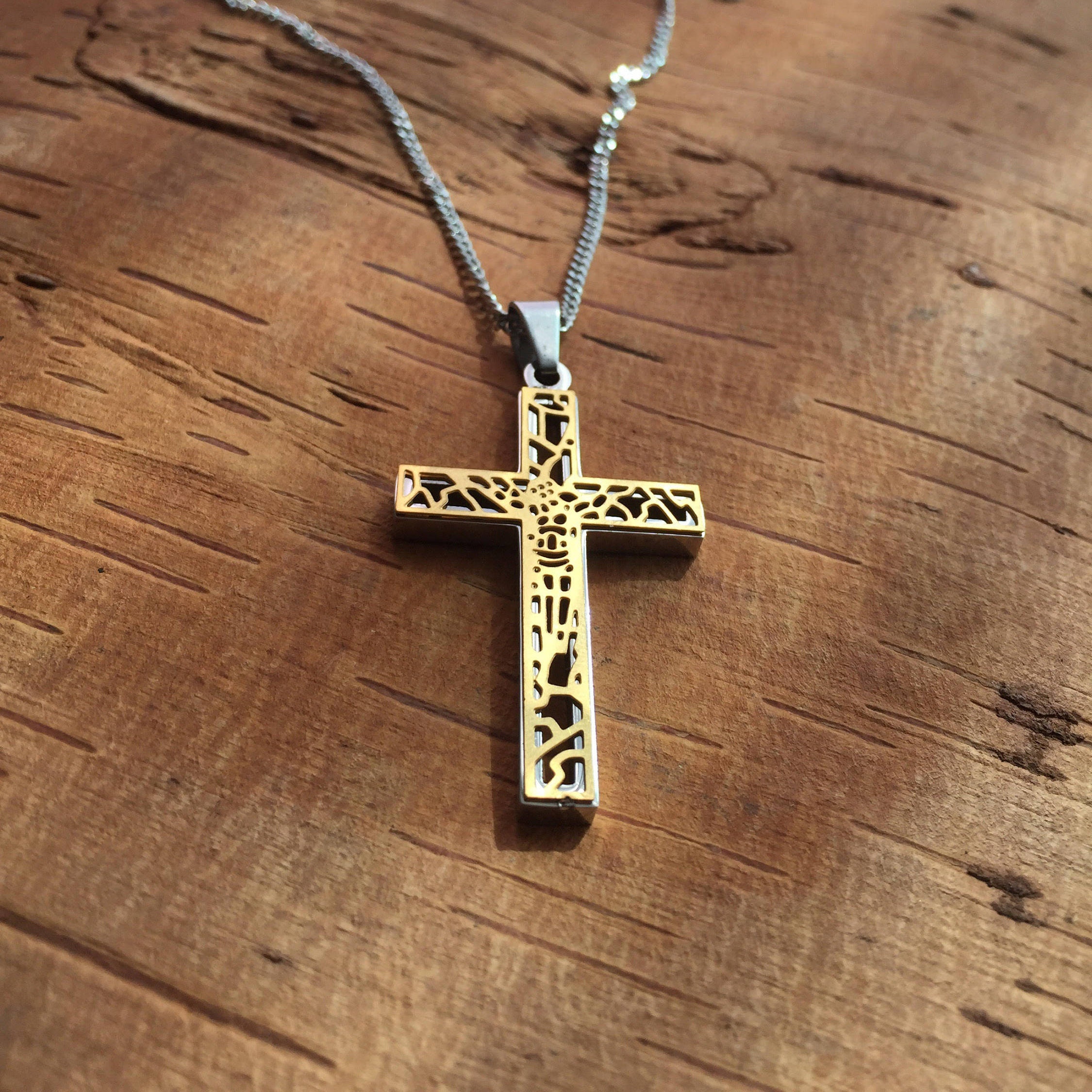 Gold Cross for man Christian necklace mens necklace Cross Etsy