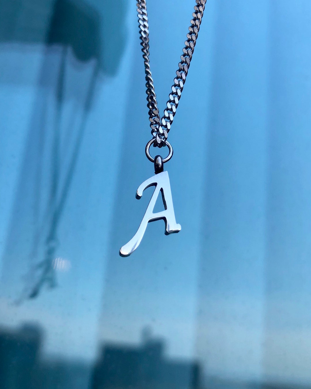 Letter A Necklace Letter Necklace Initial Necklace Monogram Etsy