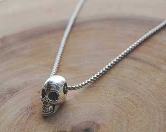 Joyería de cráneo, collar de cráneo humano, collar de cráneo de los hombres, cráneo para las mujeres, joyería para los hombres, joyería gótica, joyería pirata, cráneo de las señoras