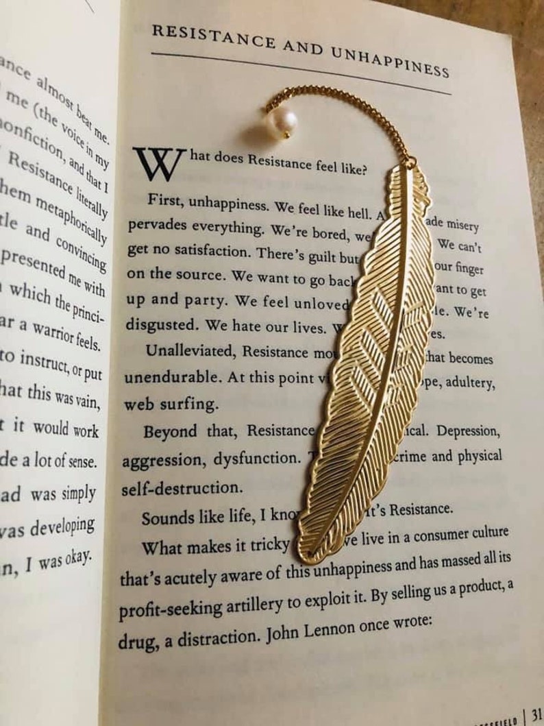 Feather Bookmark businesswoman gift Christmas stocking Book image 0