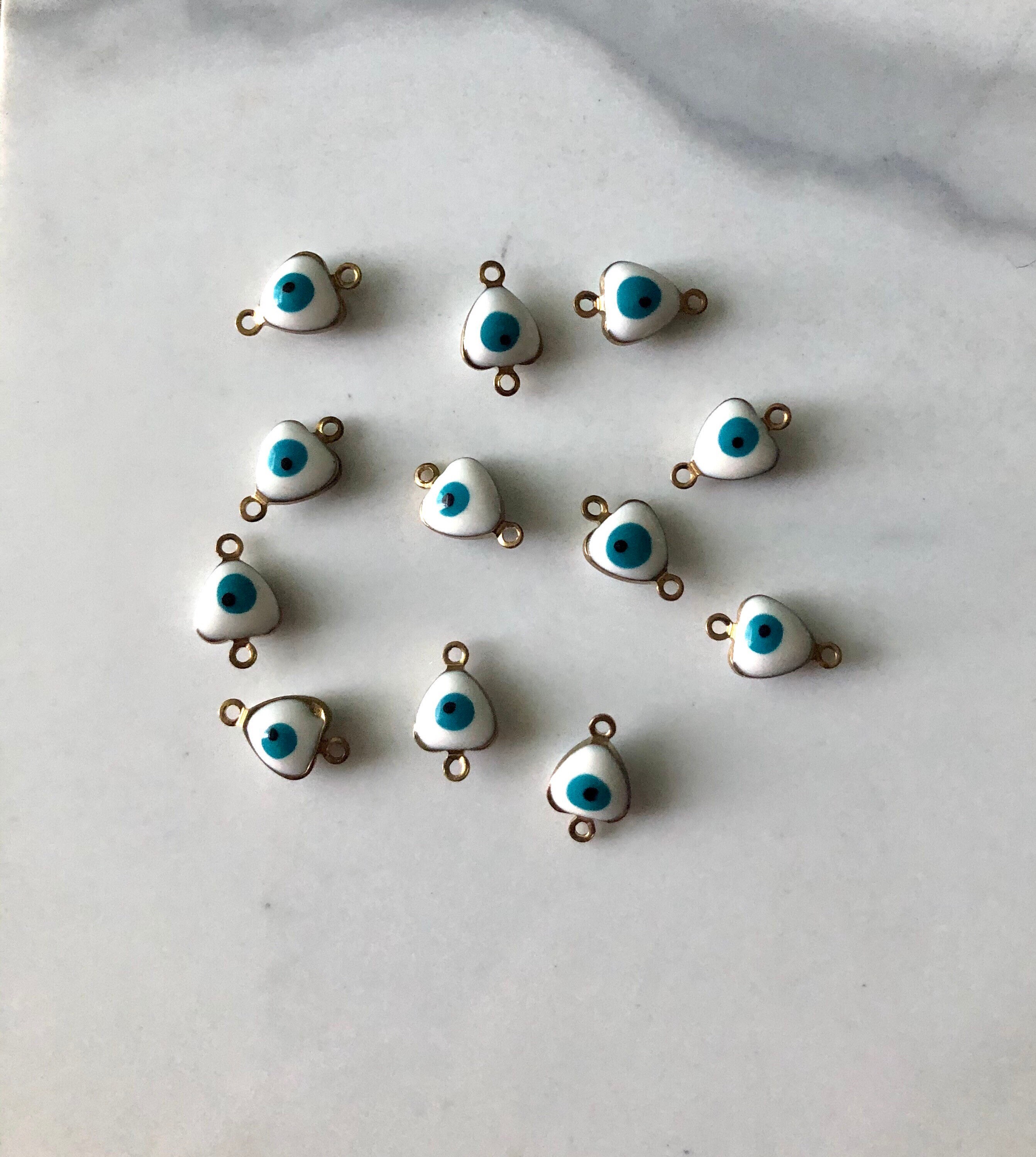 BULK 50 Evl Eye Connector Charms Antque Slver Tone 45 - Etsy