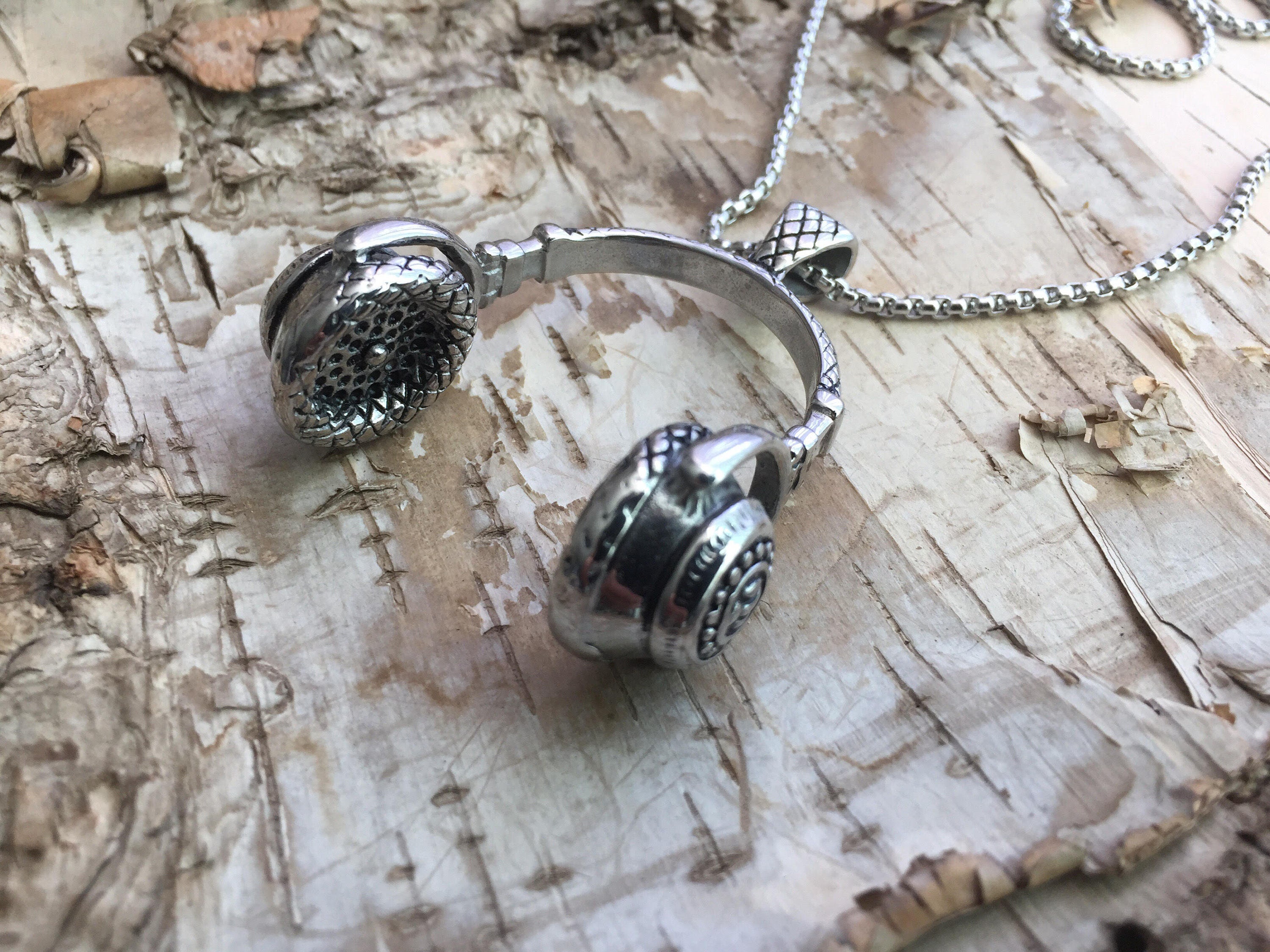 DJ headset necklace music necklace headphone pendant Etsy