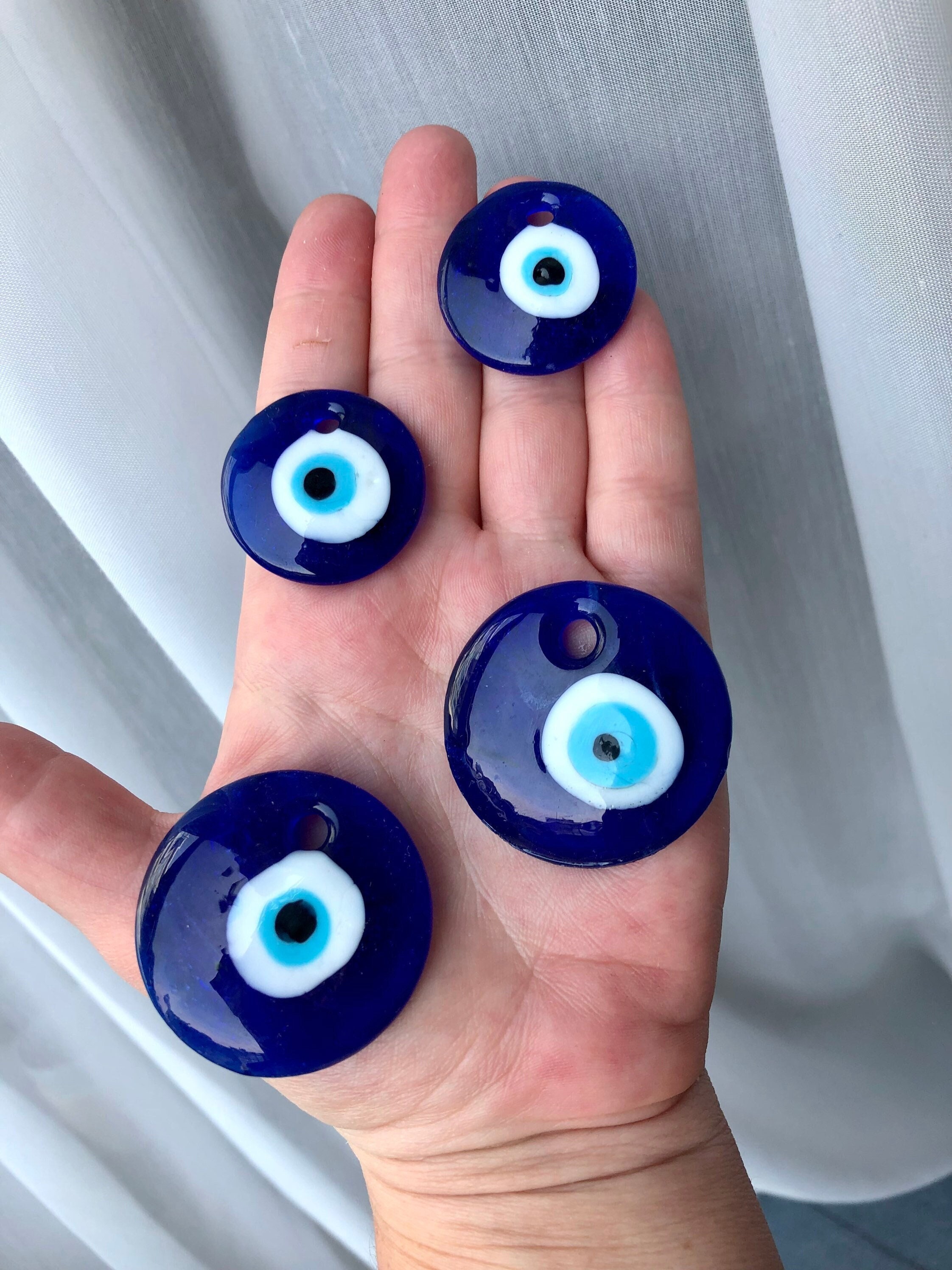 ShenMo Mauvais Oeil Protection, Oeil Turc Mural Oeil Bleu Protection  Amulette Bleu Pendentif en Verre Maison Chanceux Protection Tenture Décor