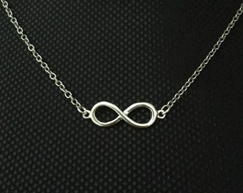 Tiny infinity necklace, Dainty infinity charm,  Bridesmaids gift, Friendship necklace, Teenage girl gift, infinity jewelry, gift for her