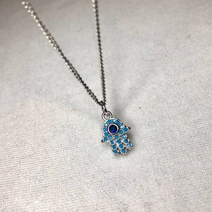 Hamsa hand necklace, evil eye necklace, Protection necklace, Hand of Fatima, Jewish jewelry, Bat Mitzvah gift, dainty necklace,hamsa jewelry