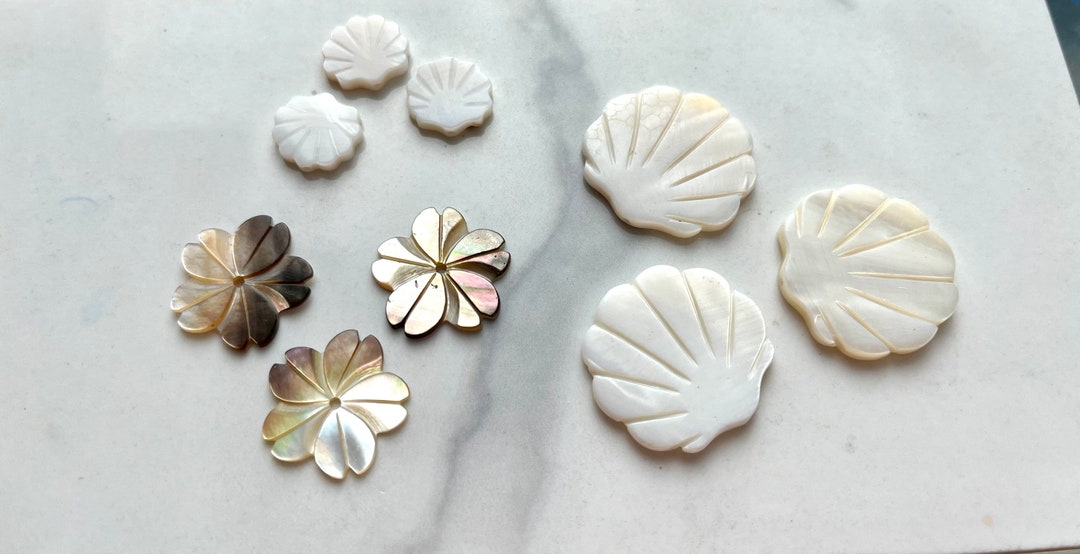 Shell Charm, Carved Shell Charm, Mother of Pearl Charm, Black Lip Shell ...