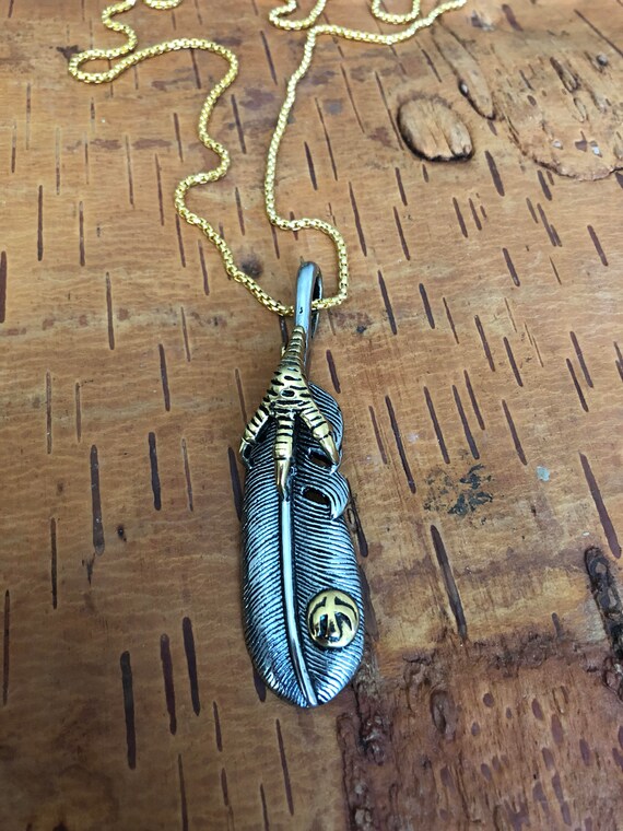 Feather Necklace Eagle Claw Spiritual Necklace Guardian Angel Indian Jewelry Native American Tribal Jewelry Eagle Necklace Boho Etsy