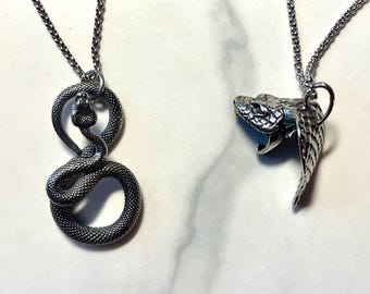 Collar de cobra, Joyas de serpiente, Colgante de reptil, Joyas góticas, Collar de pitón, Colgante de serpiente, Collar de boa, Joyas para hombres, ouroboros