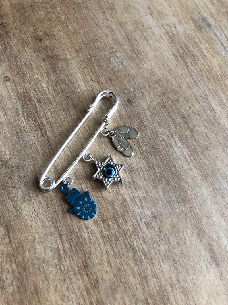 baby evil eye pin baby shower gift magen david baby Stroller pin hamsa jewish baby gift,star of david kabbalah charm Israeli gift