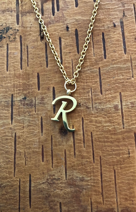 Initial R Necklace Monogram Necklace Letter R Name Necklace