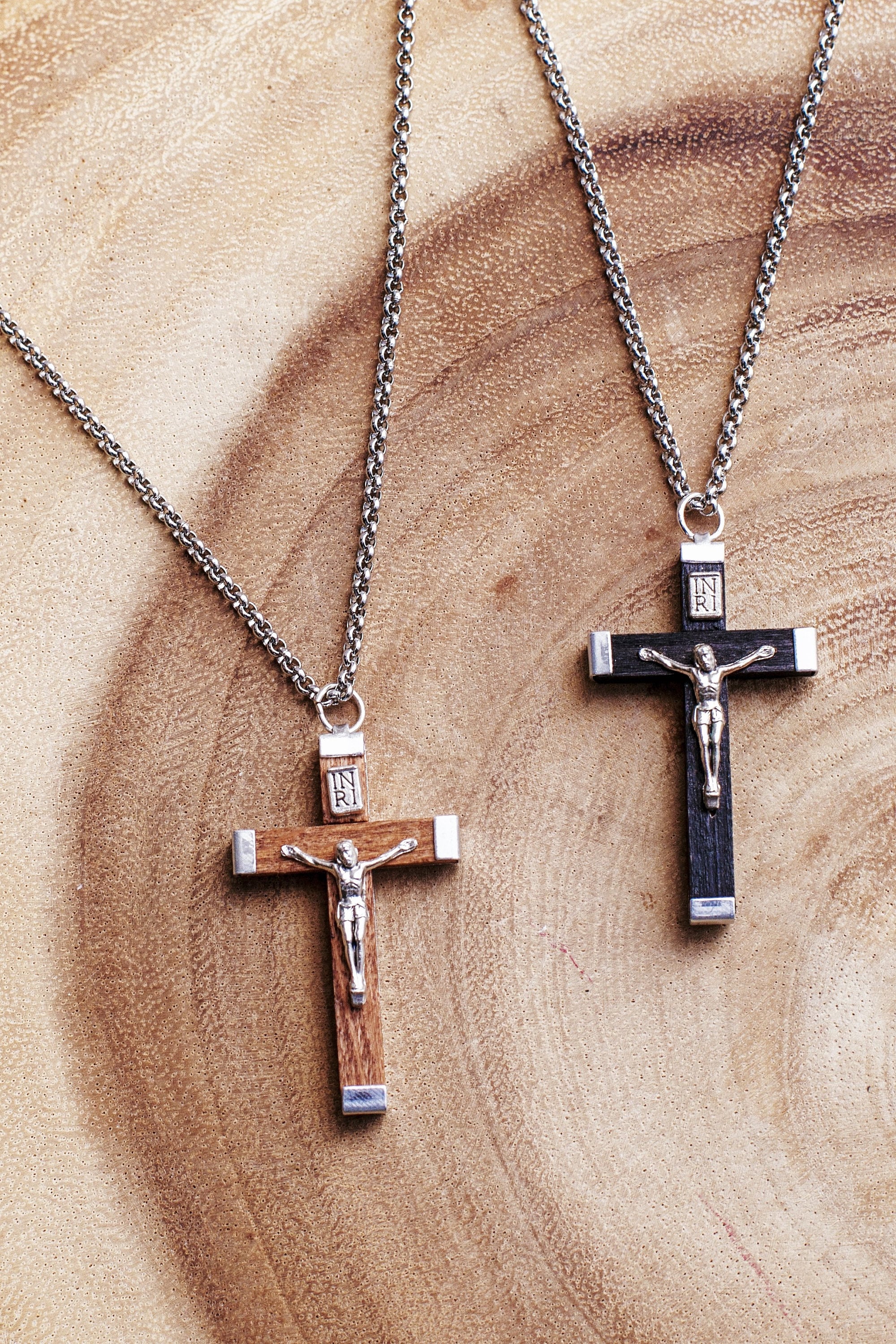 Wooden Crucifix Necklace Catholic Jewelry Jewelry for Men Cross