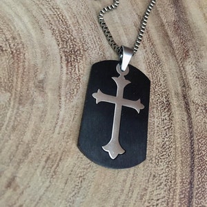 Kreuz Halskette, christlicher Schmuck, Männer Kreuz, religiöser Anhänger, Taufkette, katholisches Kreuz, Geschenk für ihn, Männerschmuck, Konfitmation