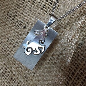 Capricorn necklace, zodiac jewelry, Astrology pendant, January birthday, December birthday, Capricorn pendant image 2