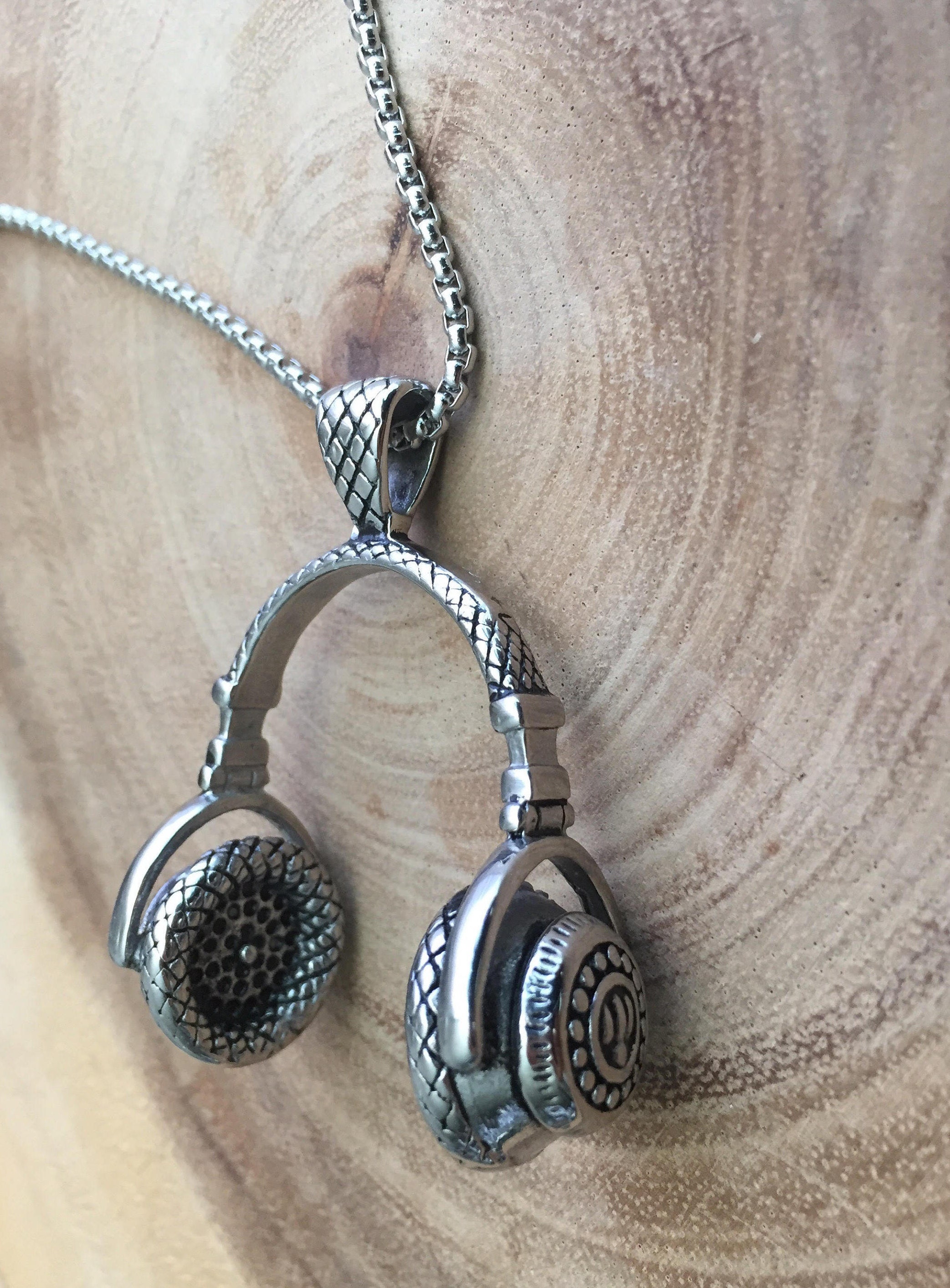 DJ headset necklace music necklace headphone pendant Etsy