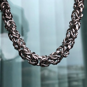 Necklaces Stainless Steel Byzantine Chain Necklace Chn8500 4mm / 18 Wholesale Jewelry Website Unisex